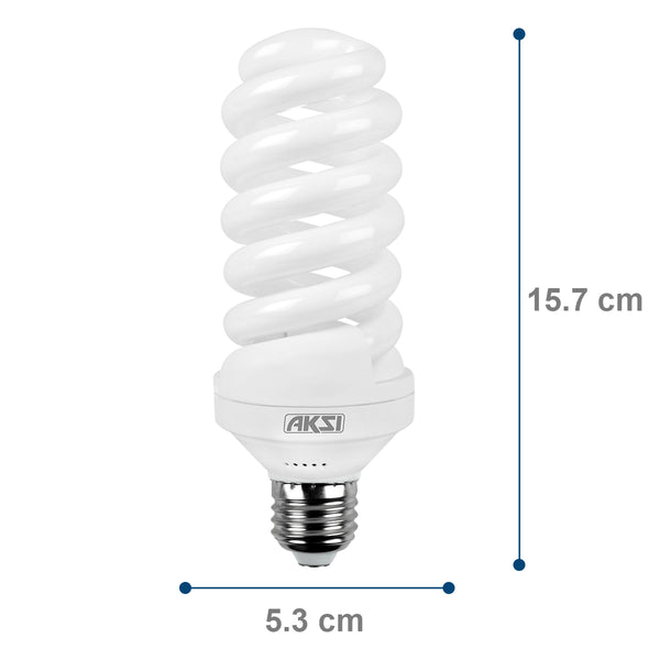 Foco Ahorrador Aksi 30W Espiral Alta Potencia E27 Luz Blanca