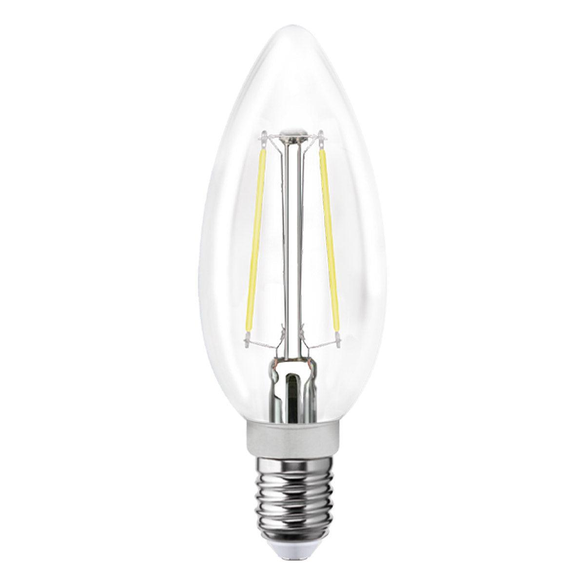115533 AKSI - Foco LED filamentos VELA 2W luz calida E12, caja color