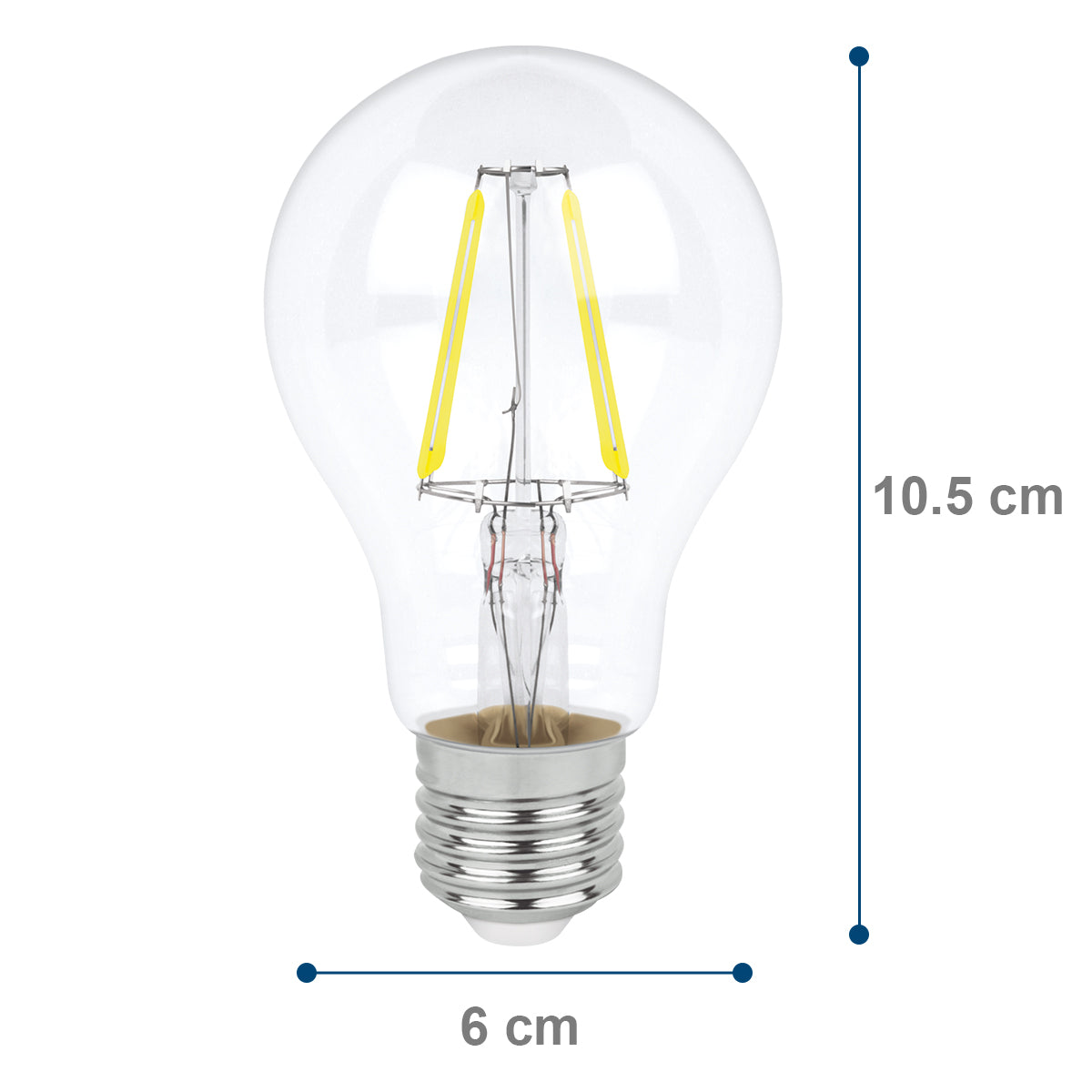 115591 AKSI - Foco LED filamentos A19 4W luz blanca, caja color