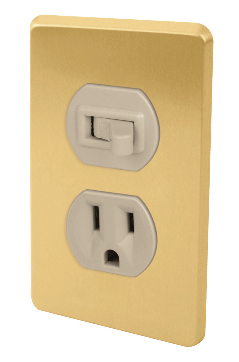 116884 AKSI - Interruptor de palanca y contacto con placa de aluminio
