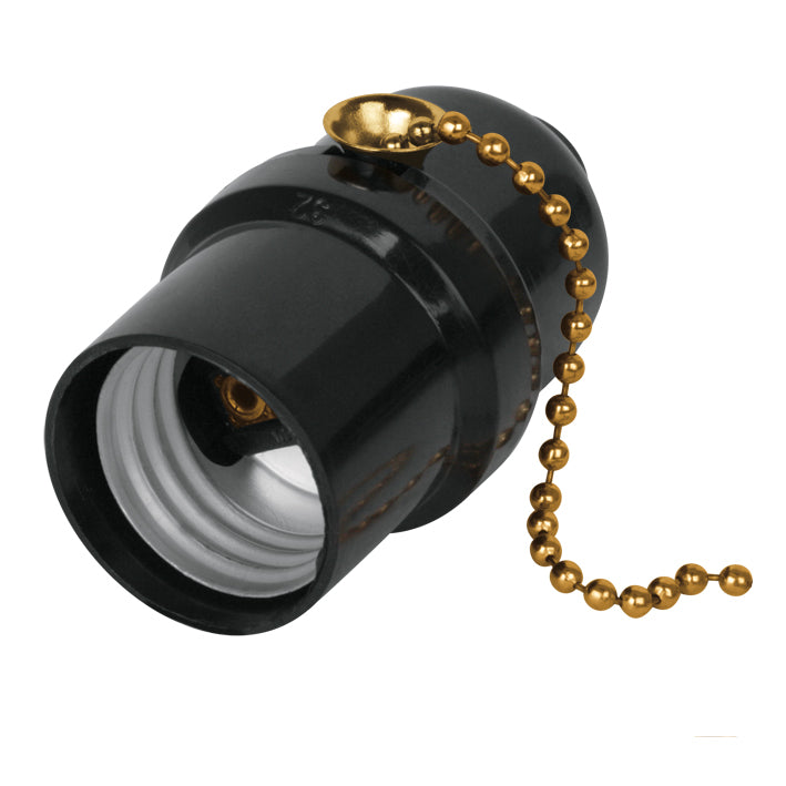 117504 AKSI - Portalampara con interruptor cadena, baquelita