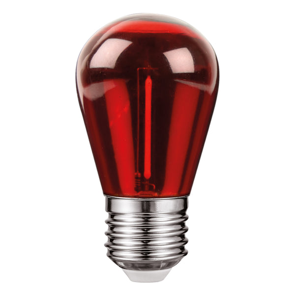 Foco LED Aksi 1W S14 Base E27 Rojo