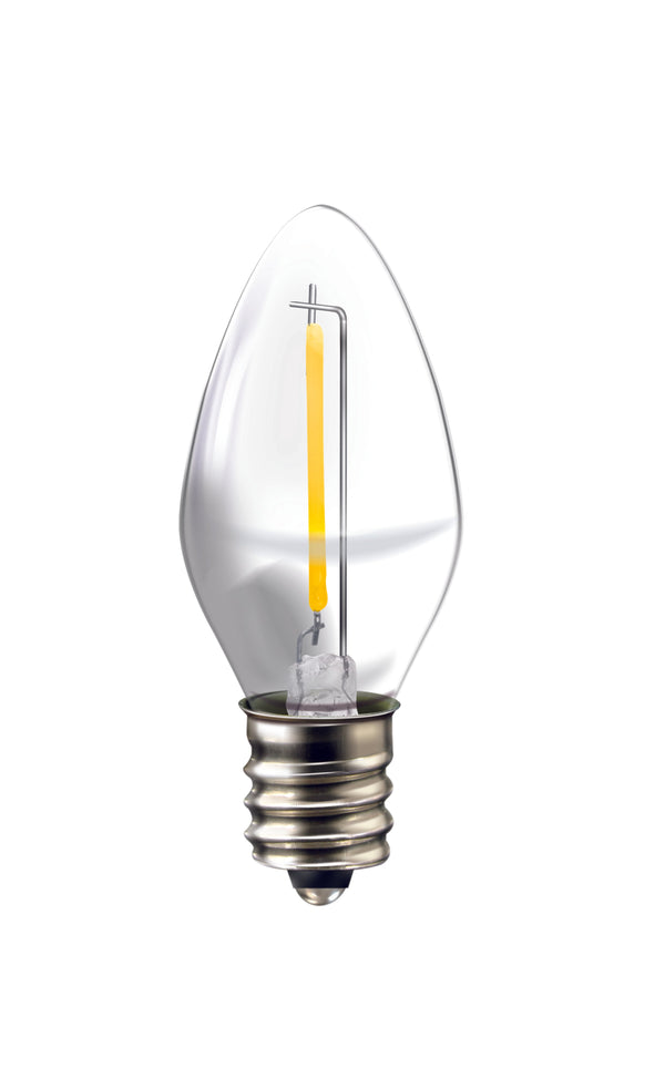 Pack de 2 focos Aksi 0.5W Vela E12 Traslúcido Luz Cálida