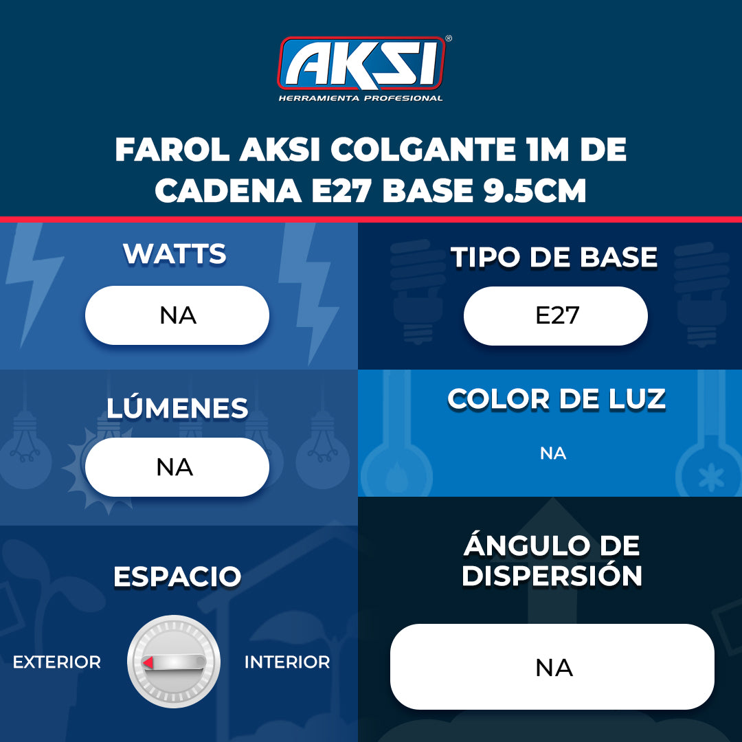 Ficha técnica de Farol Colgante Negro Iluminación Decorativa