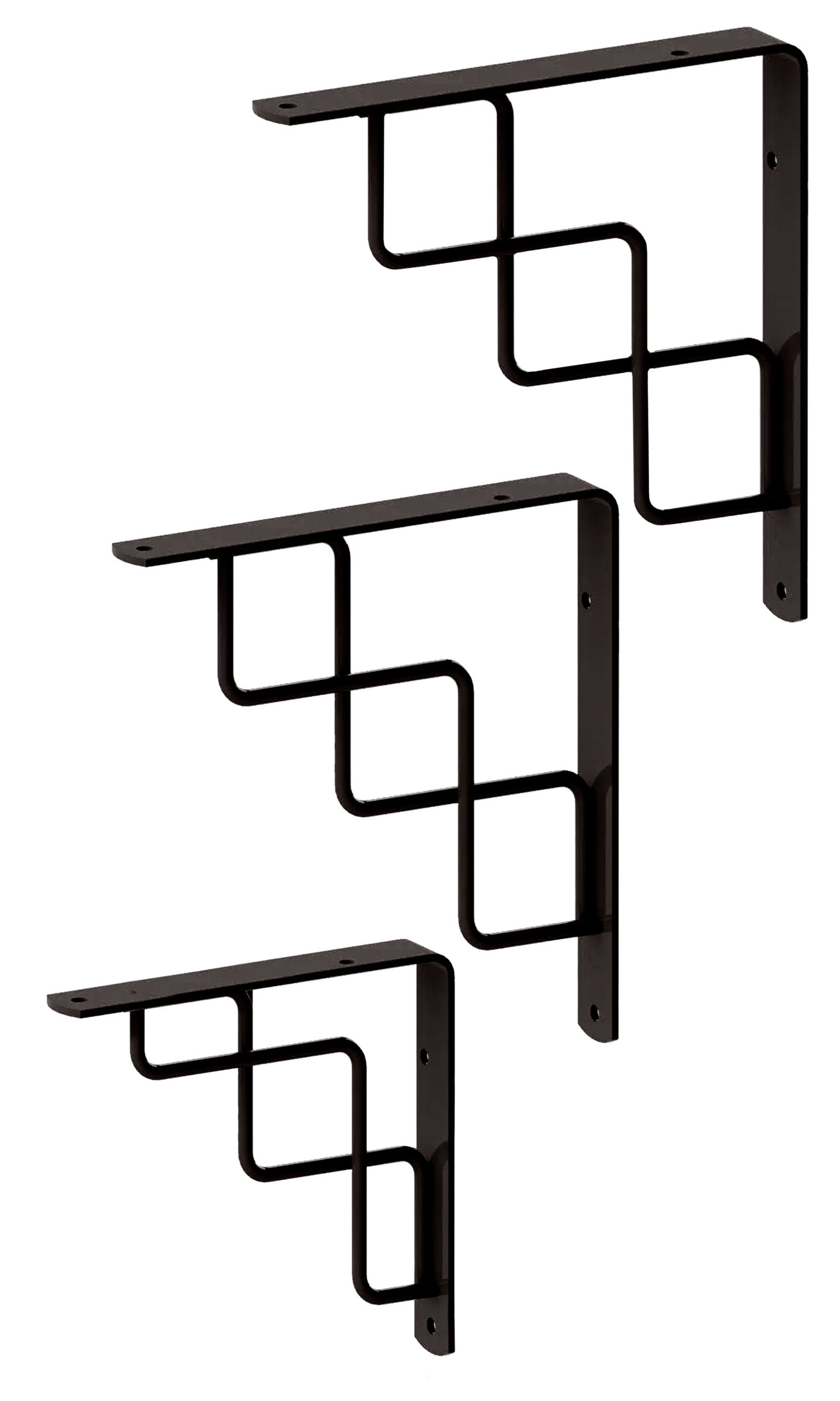 104762 AKSI - Mensula de acero escalera 200 x 200 mm - color negro