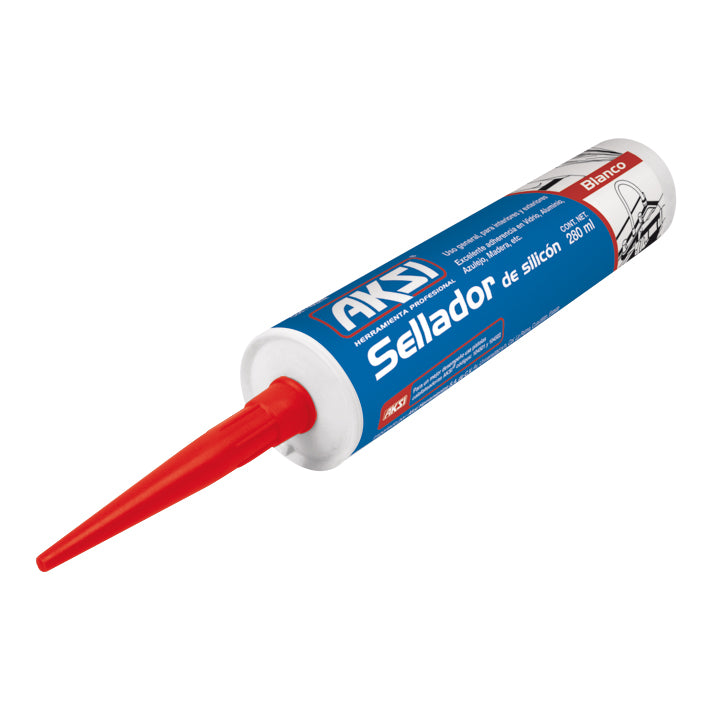 105202 AKSI - Sellador de silicon 280ml, blanco