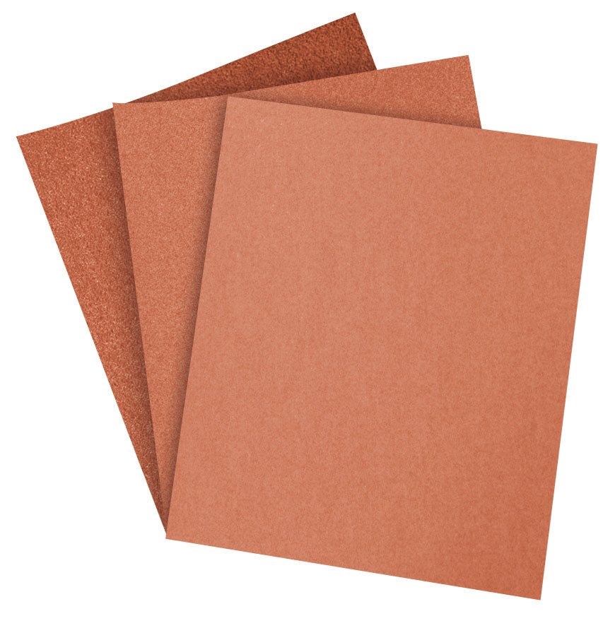113325 AKSI - Lija para madera papel kraft grano 50 caja 25 pzs.