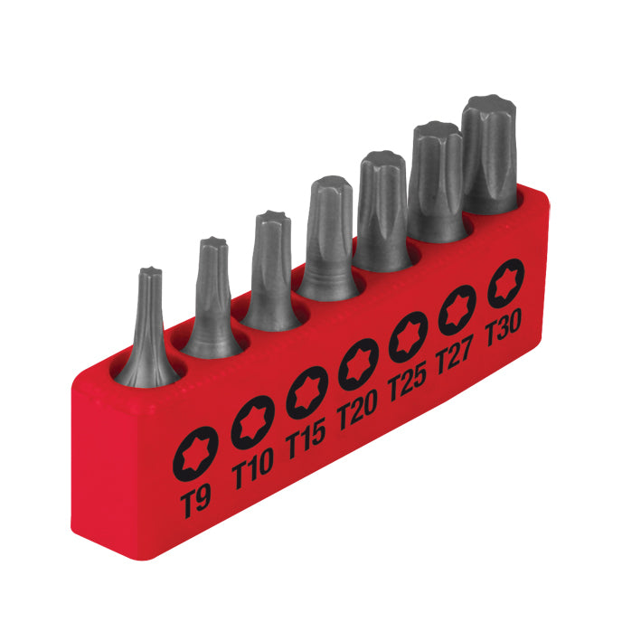 114004 AKSI - Juego de 7 puntas TORX (T9, T10, T15, T20, T25, T27, T30) 25 mm (1