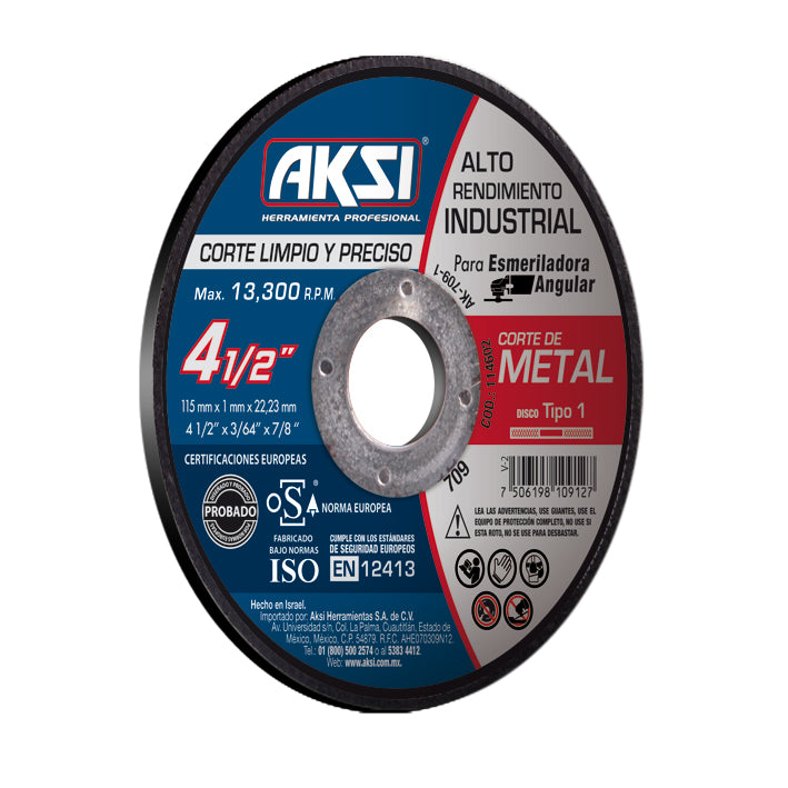 114603 AKSI - Disco corte de metal 4 1/2
