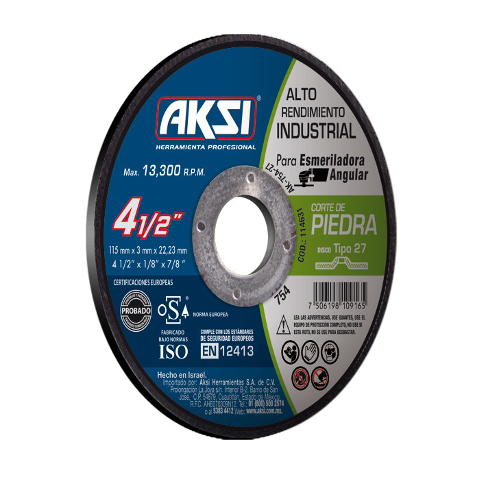 114631 AKSI - Disco corte de piedra 4 1/2