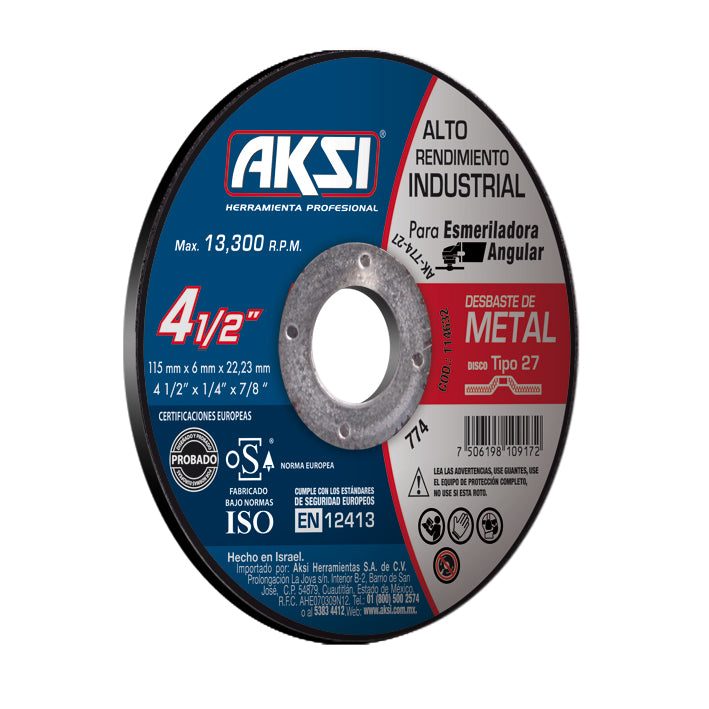 114632 AKSI - Disco desbaste de metal 4 1/2
