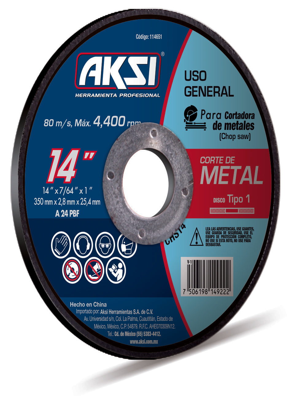 114651 AKSI - Disco corte de metal 14
