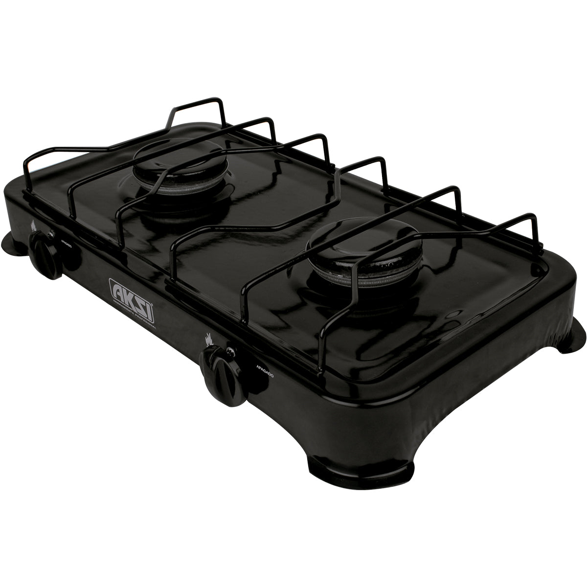116003 AKSI - Estufa de mesa 2 quemadores negro