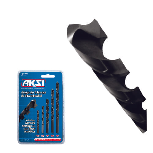 100330 AKSI - Juego 5 pcs de brocas de alta velocidad