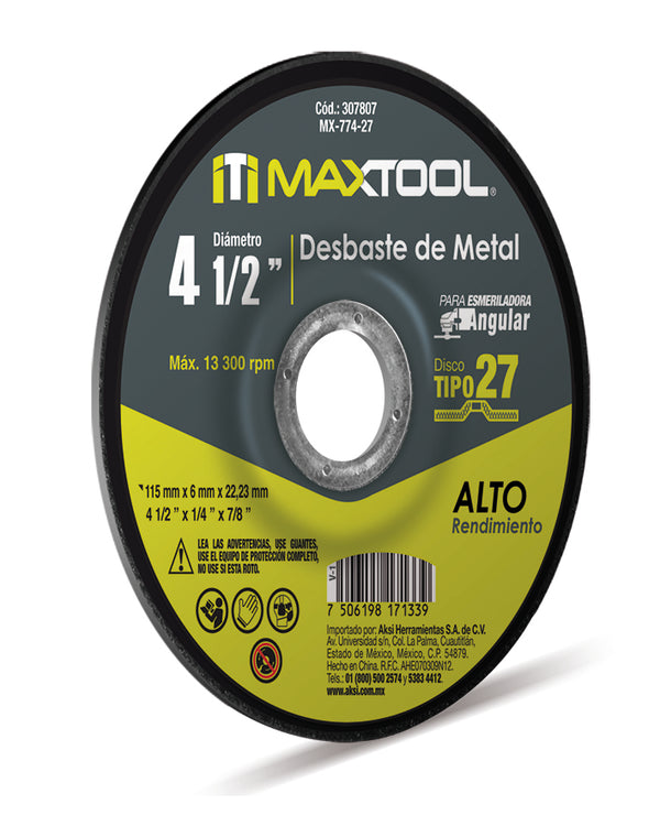 Disco para Desbaste de Metal Alto Rendimiento Bassic Tipo 27